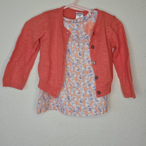 Carter's Sleeveless Sundress w/Matching Cardigan Salmon Peach Color - Picture 6 of 6